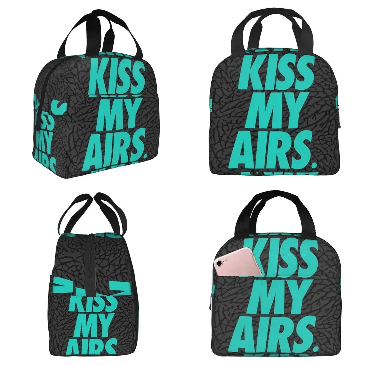 Kiss My Airs X Atmos Isolierte Lunchtasche für Kinder, Schulkühler, Thermo-Lebensmittelbox, tragbare Lunchboxen, Behälter