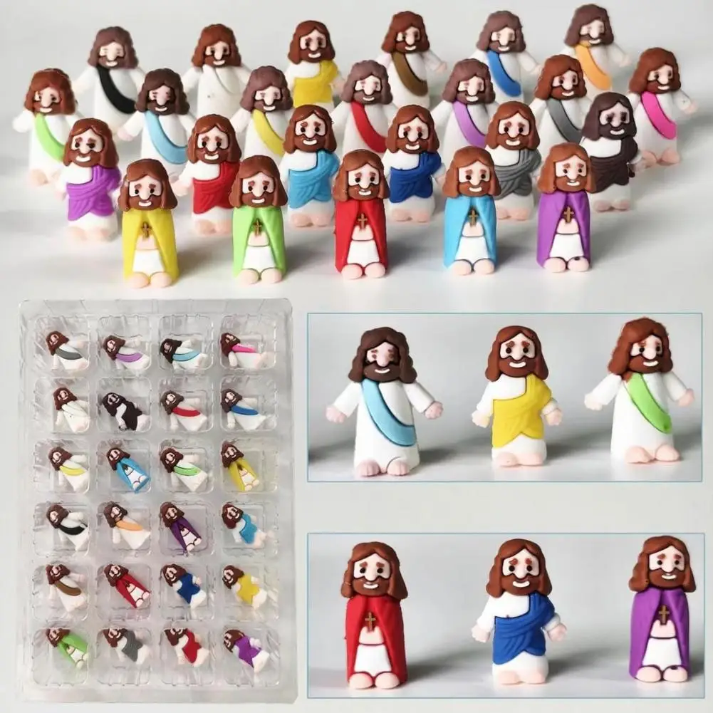 Mini Jesus Figurines Set,Christmas Advent Calendar,24Pcs,Tiny Jesus Doll Statue,Easter Egg Stuffers Religious Gifts