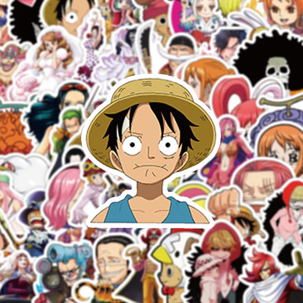 10/30/50 buah klasik keren Anime satu bagian stiker Nami Luffy Zoro kartun Decals Skateboard telepon Notebook anak-anak DIY stiker mainan