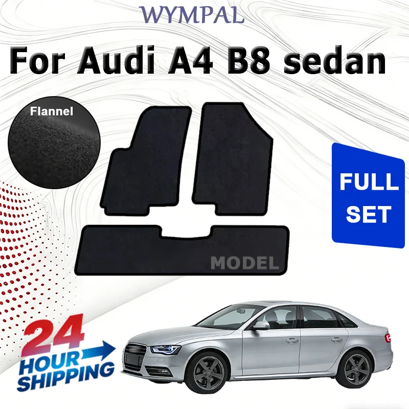 

Velour rugs set for Audi A4 B8 sedan, wagon, avant, allroad (2007-2015) -Black
