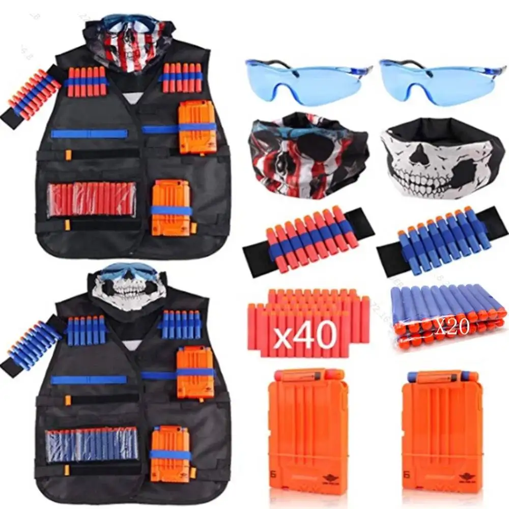 NEW Kids Tactical Vest Suit Kit Set for Nerf N-Strike Elite Series Outdoor Game Kids Tactical Vest Holder Kit with Bullets Toys