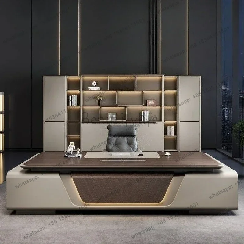 LJY Modern 240 to360 cm Deluxe Desk File Cabinet Lifting Side Cabinets Computer desk room office table corner tables furniture