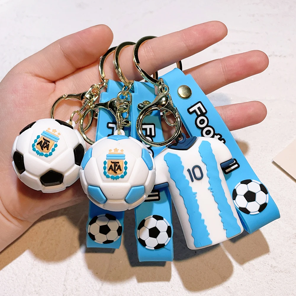 Soccer Star Figure Messi Key Chain Backpack Bag Decor Doll Pendant Car Decoration Desk Ornaments Souvenir Fans Collection Gift