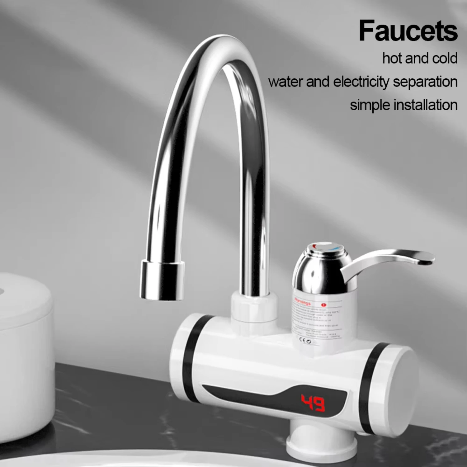 Temperature Adjustable Tankless Hot Water Faucet for Kitchen Bathroom - Digital Heater Supply