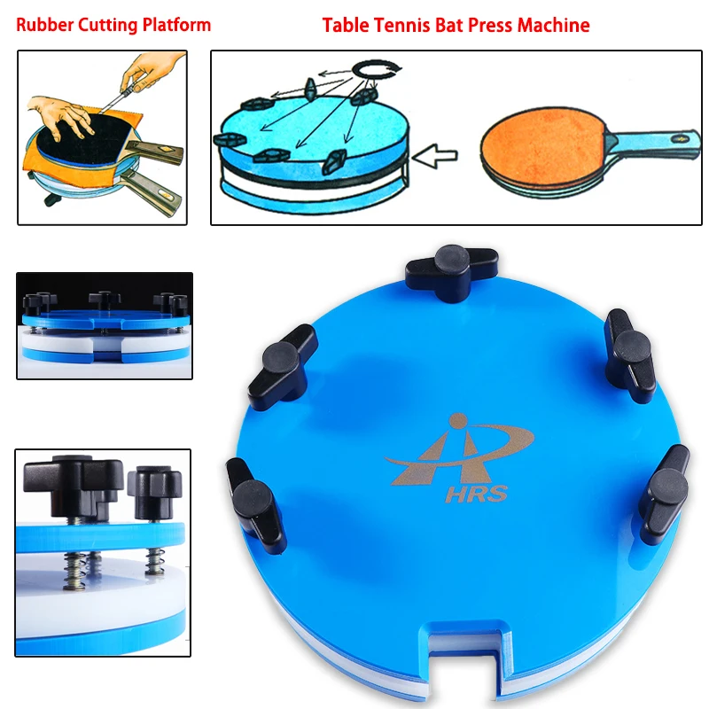 2-in-1 Professional Table Tennis Bat Press Machine Rubber Cutting Platform Multi-Function Fixing Tool for Table Tennis Rackets