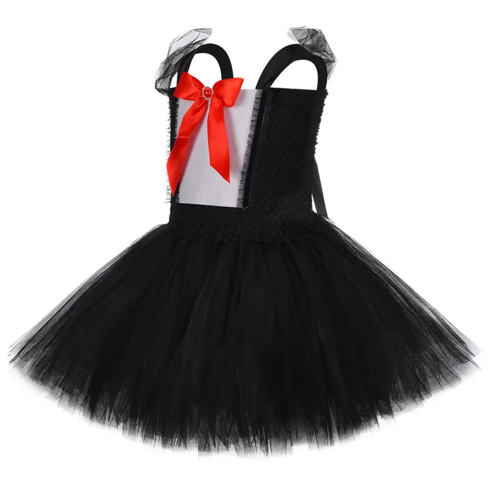 Funny Magic Cat Tutu Dress with Hat Tulle Girls Fancy Perform Party Dresses Halloween Cosplay Circus Ringmaster Costume for Kids