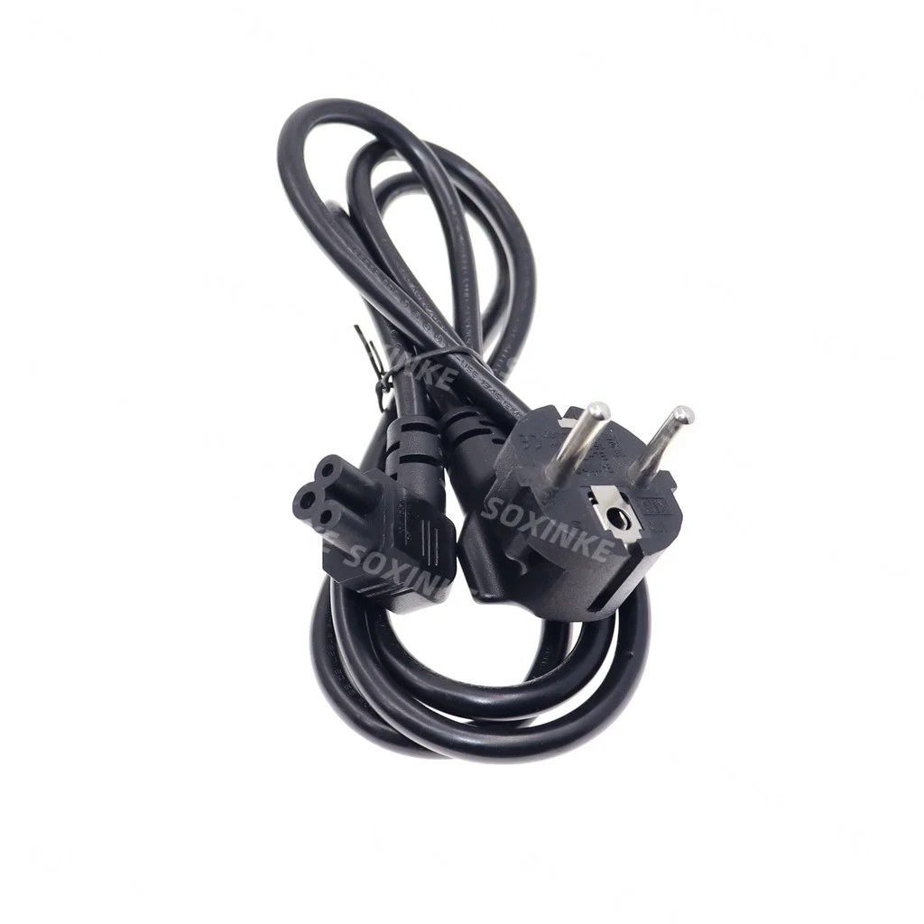 EU 2 Pin Plug to IEC 60320 C5 Female 90 Degree/Angle Cloverleaf Adapter Lead Power Cable Lead Cord PC Monitor