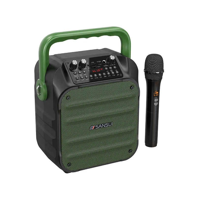 Мощные портативные Bluetooth-колонки, 6,5 дюйма, яркий громкий внешний беспроводной динамик для караоке с беспроводным микрофоном