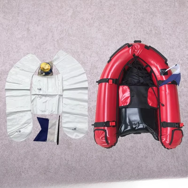 CustomizableInflatable PVC Spearfishing and Abalone Float/Freediving Boat with Flag 3 Separate Inner Bladders