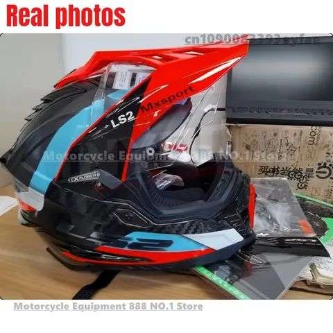 मूल LS2 MX701 एक्सप्लोरर कार्बन फाइबर फुल फेस मोटरसाइकिल हेलमेट मोटोक्रॉस हेलमेट एंटी-फॉग डबल लेंस कैस्कोस पैरा मोटो 12 best sales एलएस2 एमएक्स701 - №1