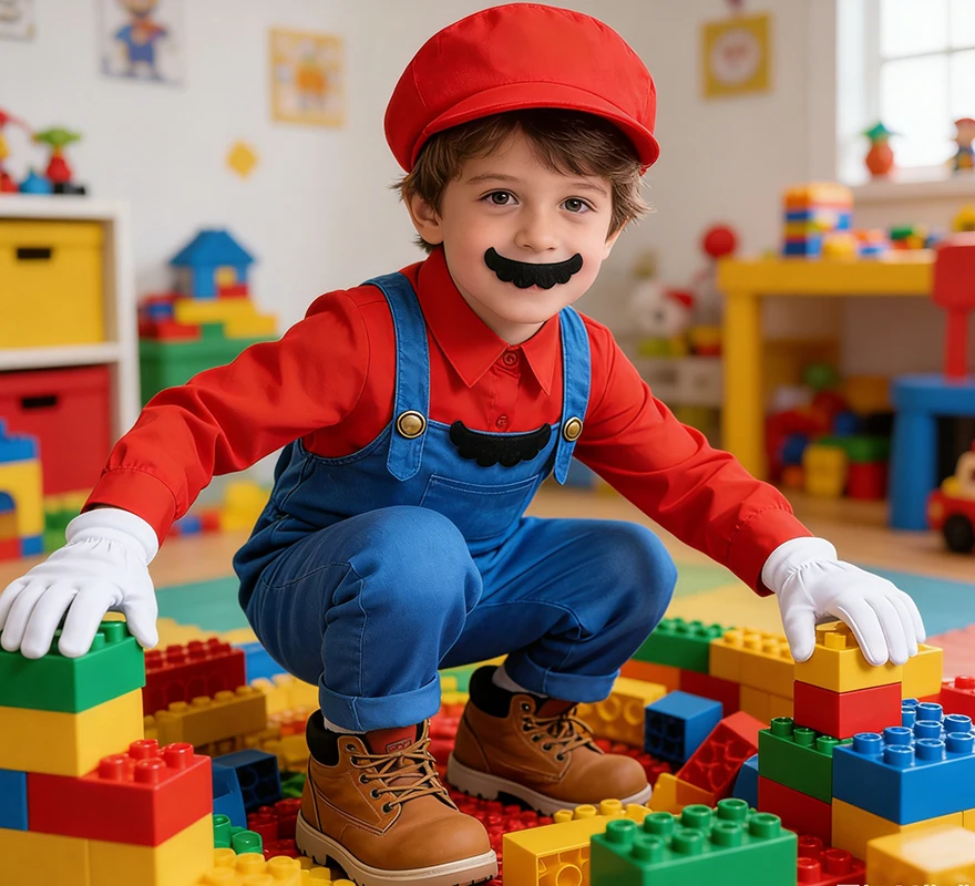New Movie Boy Red And Green Game Jumpsuit With Hat Beard And Gloves Easter Costume For Birthday Parties  Luigi Bros Outfits