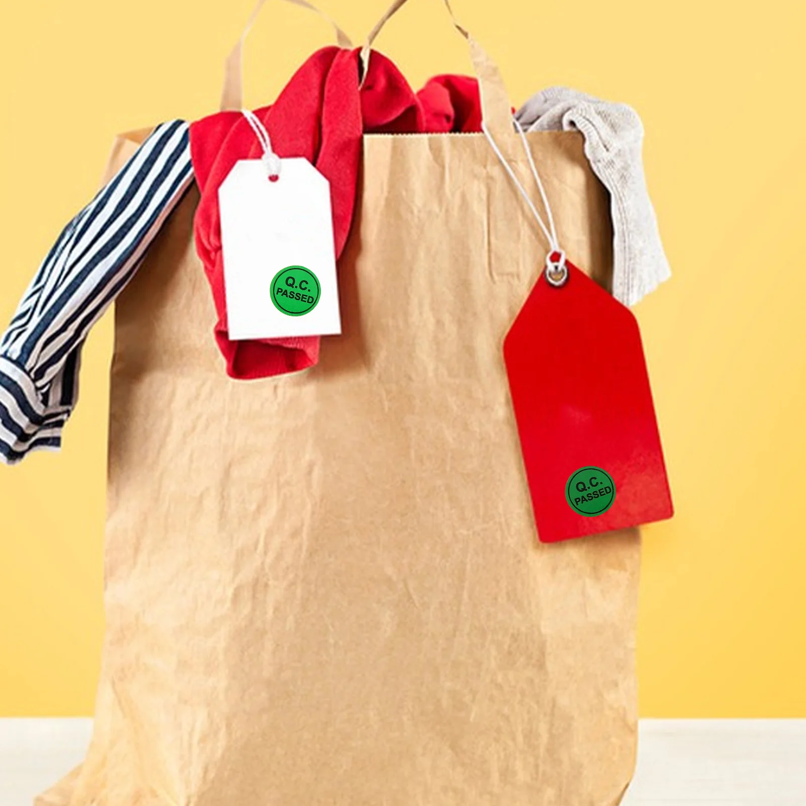 

1000Pcs Qc Passed Stickers Coated Paper for Warehouse Factory Quality Inspection Tags Qc Passed Stickers