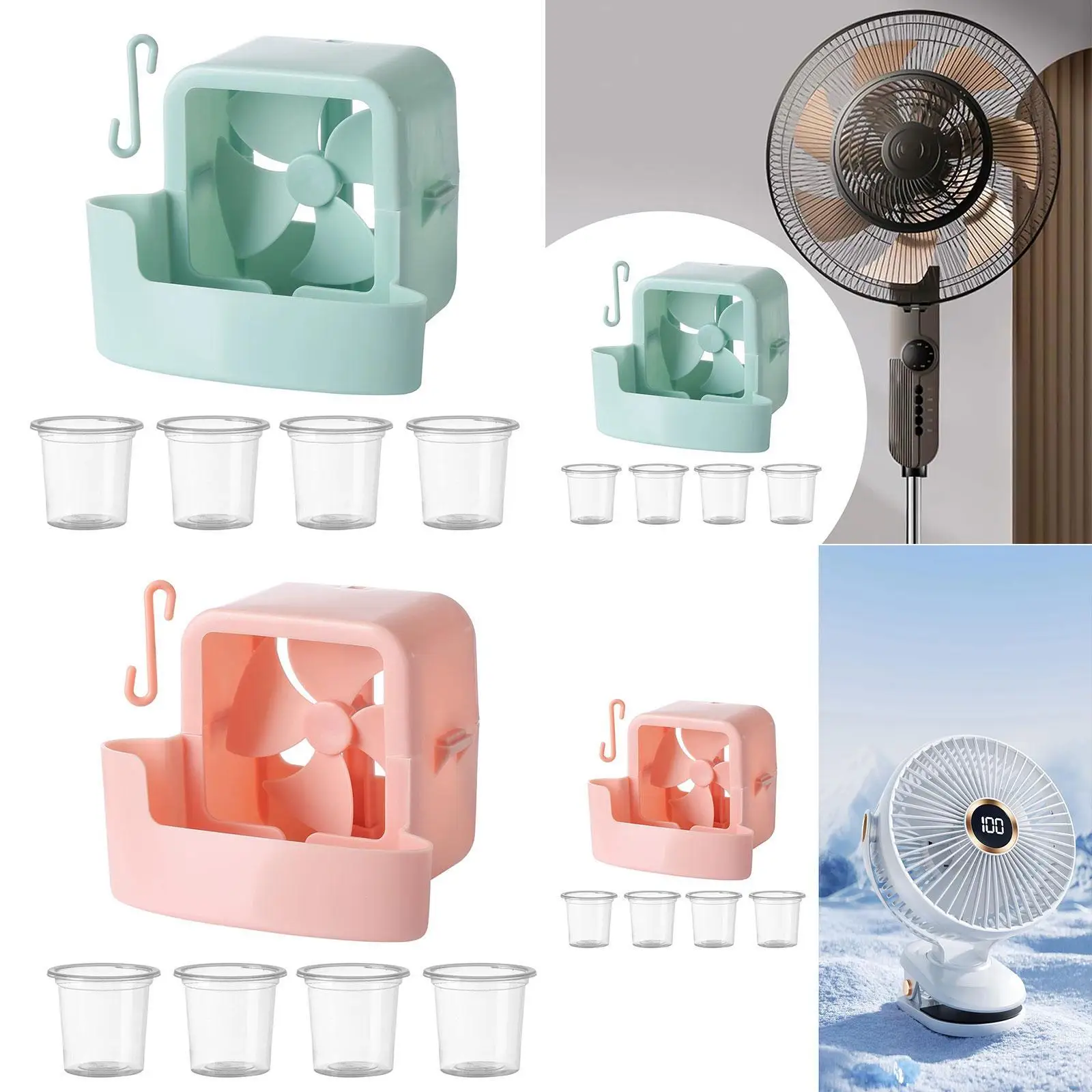 Fan Cooling Shaking Fan Fast Cooling Household Summer Easy Hanging Add Ice Cubes