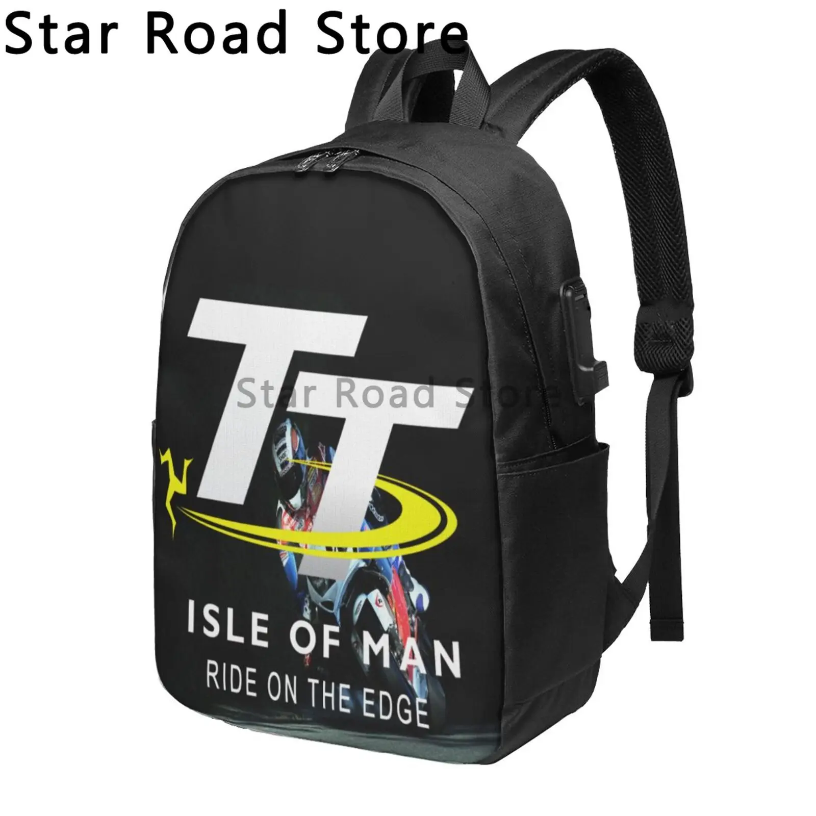 Isle of Man TT Motorcycle Racer Fashion Backpack Girl School Bags Boys Teenagers Backpack Kids Rucksack Kawaii Backpack