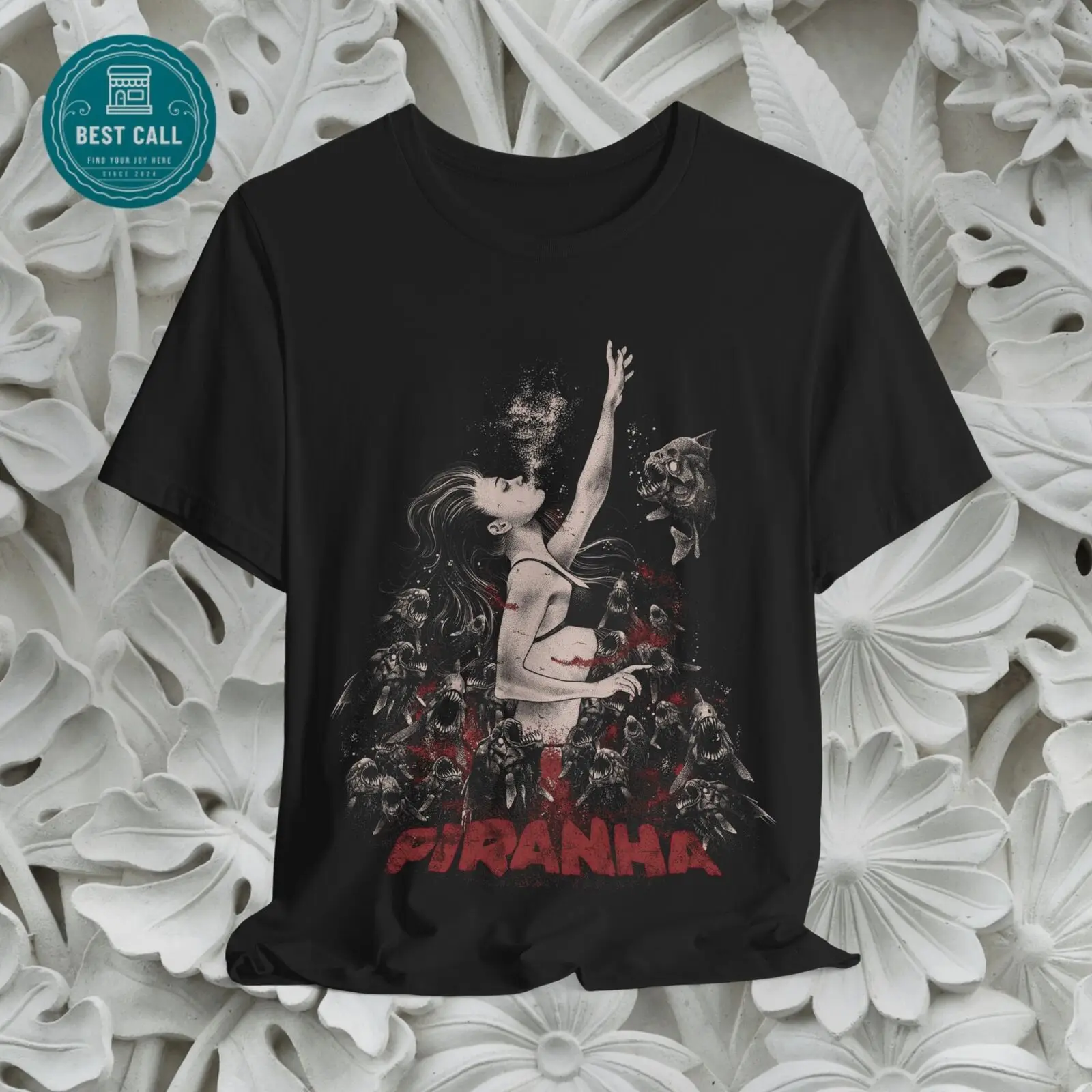 Piranha Movie T-shirt, pirana, Horror Movie, piraña, Joe Dante, 1978 horror film