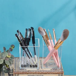 Acrylic Transparent Pen Holder Storage Tube Pencil Pot Diy Cute Table Gift Stationery Office Gadgets Makeup Brush Pencil Holder