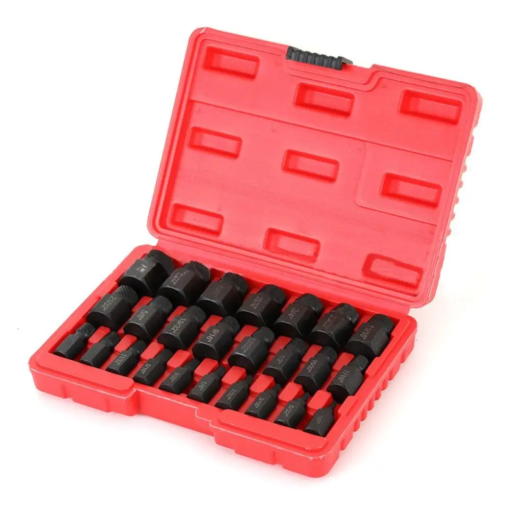 25Pcs Double Head Screw Extractor Set Multi-Spline Damaged Broken Bolt Extractor Set Hex Head Easy Out Screw Remover Set