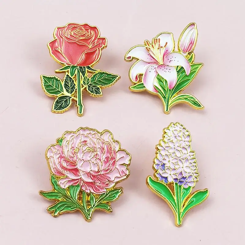Flower Pins for Girls Womens Clothes Lovely Brooch Backpack Plant Badge Best Choice for School or Work