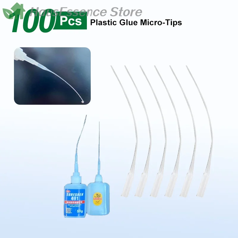 ※Latest 100Pc Plastic Glue Bottom Tips disposable Micro Tips Dropping Tube Nozzle Suitable 502 Rubber Hose Glue Extender