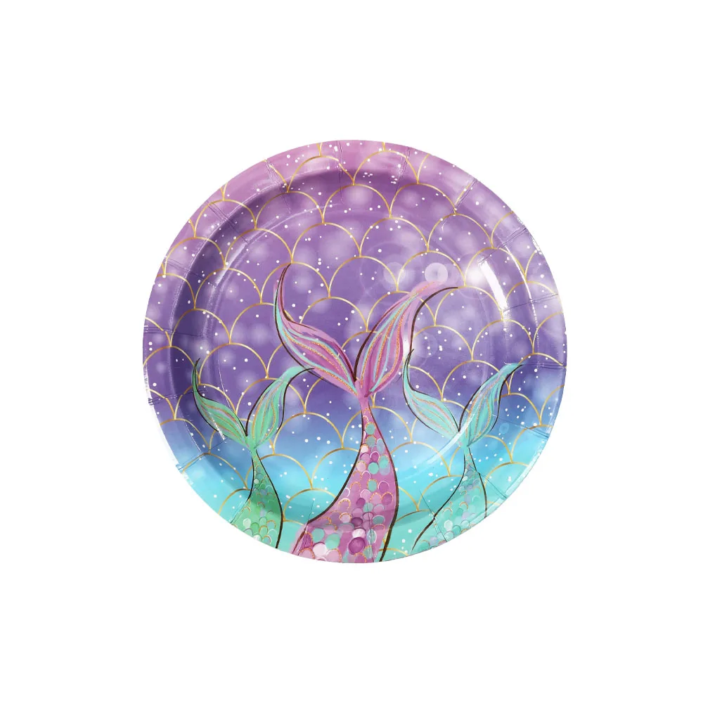 Zeemeermin Verjaardag Decoraties Meisje Wegwerp Papieren Borden Kopjes Servetten Plastic Rietjes Baby Douche Bruiloft Feestartikelen