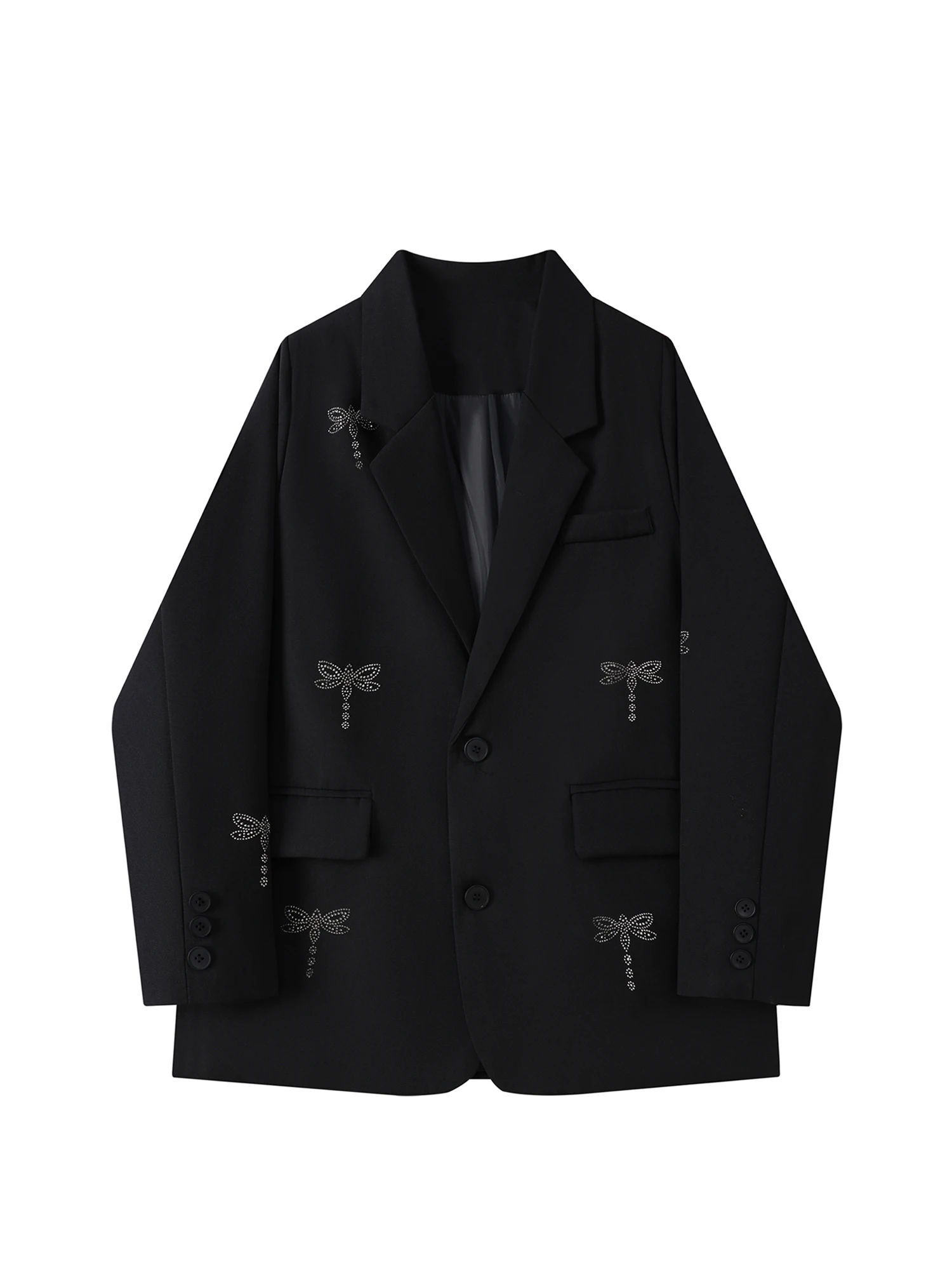 

Женский черный готический эмо-блейзер, винтажный пиджак Y2k 2000-х годов, двубортный верхняя одежда большого размера с длинными рукавами, костюм в стиле Харадзюку, осеннее пальто