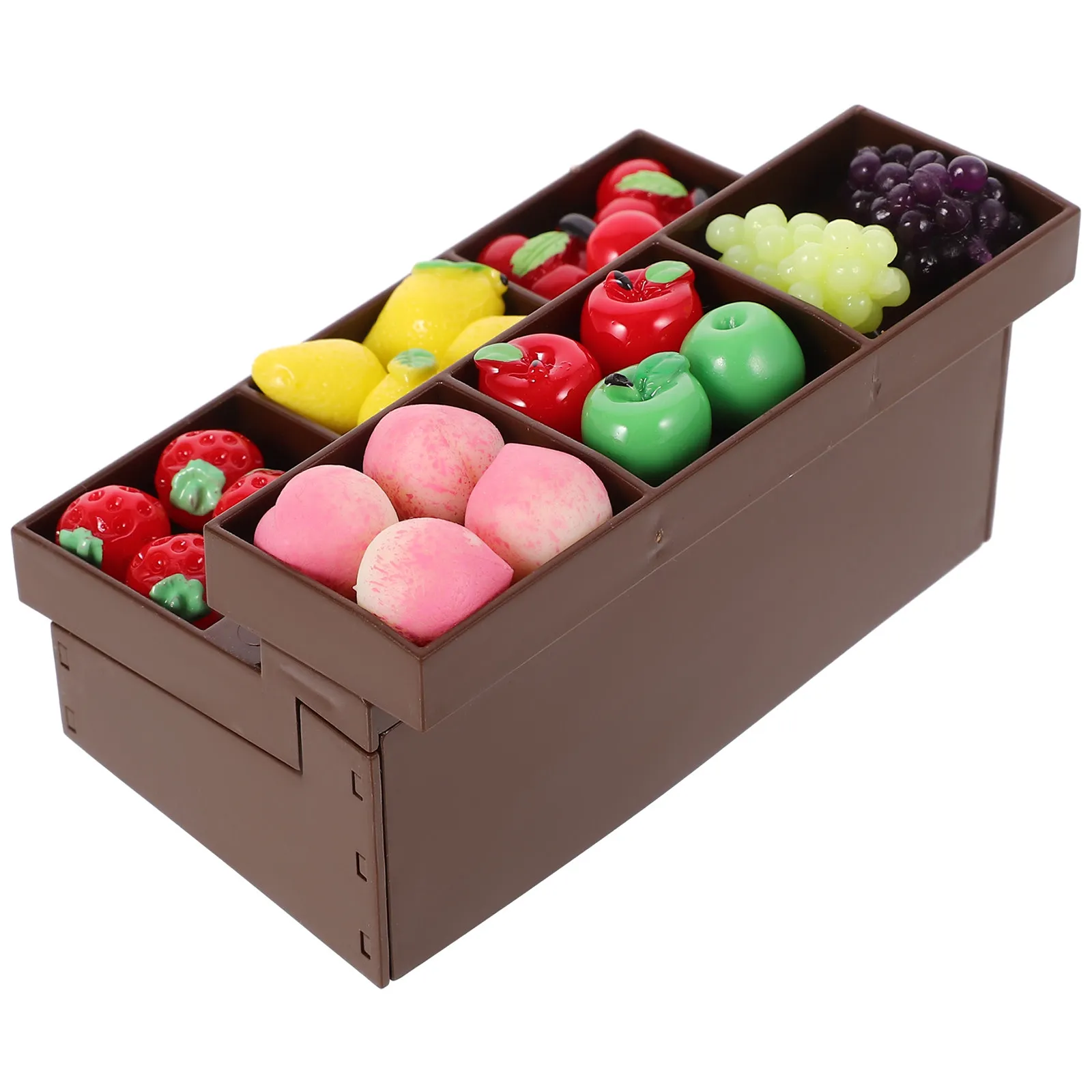

Miniature Supermarket Fruit Stand Plastic Mini Storage Holder Market Food Display Scene Prop Decorative Mini House Accessories