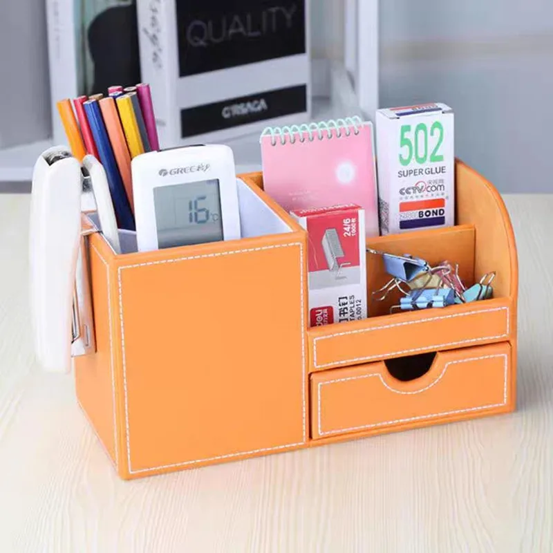 

Basupply Desktop Pen Holder 1Pc Stationery Pencil Cosmetic Organizer for Desk Office School - Storage Case Accessories