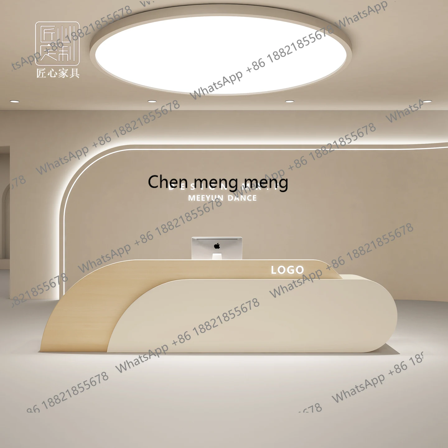 Strona kasy w salonie kosmetycznym Sklep odzieżowy Bar prosty nowoczesny recepcja firmy Recepcja hotelu w stylu lekkiego luksusu