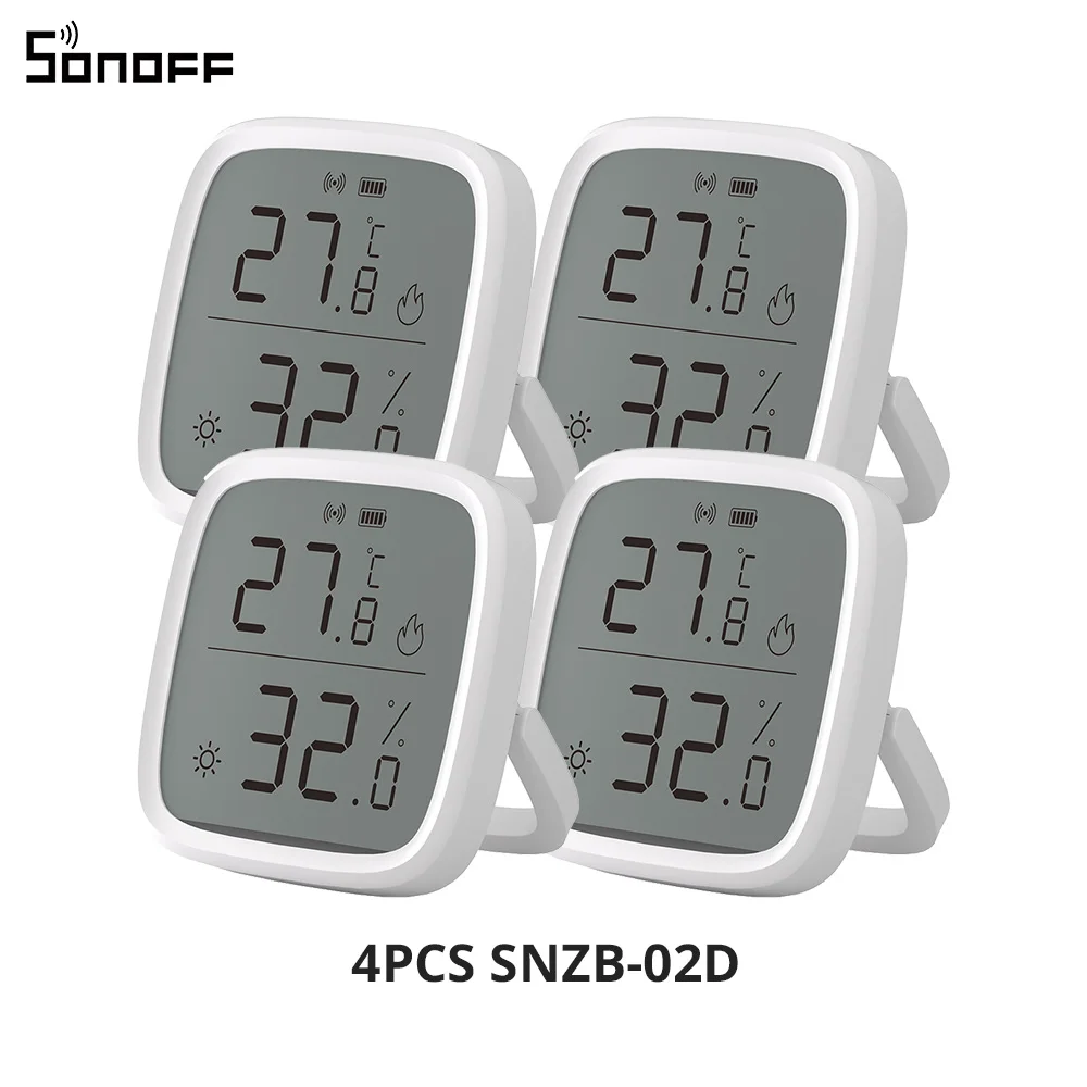 1-10PCS SONOFF SNZB-02D Zigbee LCD-scherm Slimme temperatuur-vochtigheidssensor APP Monitoring Werk met Alexa Google via ZBBridge-P