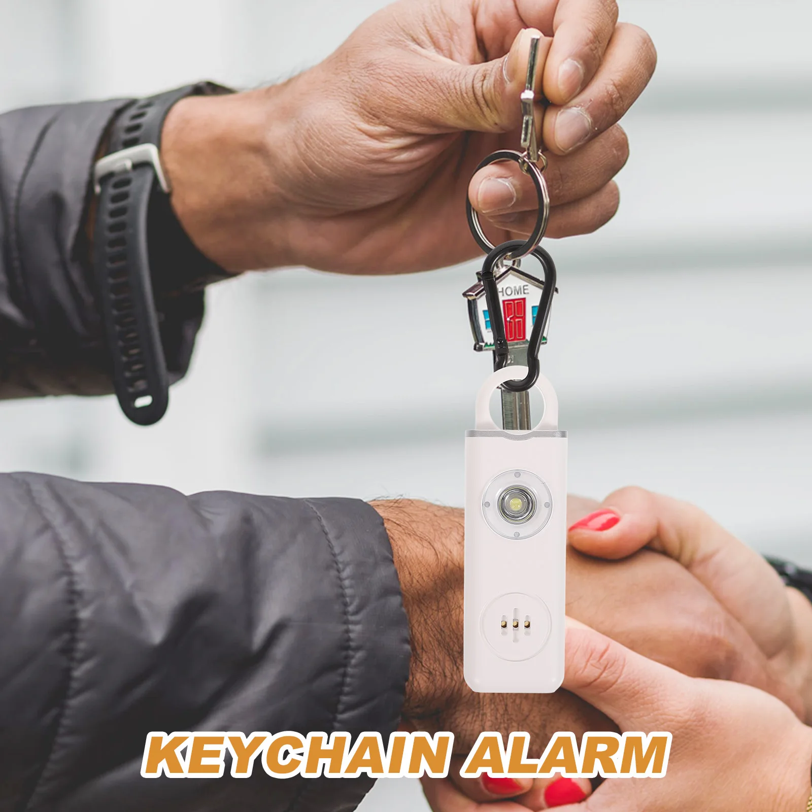 مجموعة واحدة من إنذار سلسلة المفاتيح للنساء، جهاز السلامة الشخصية، حماية الطوارئ، حلقة مفاتيح بصوت عالٍ، محمول للاستخدام اليومي #1