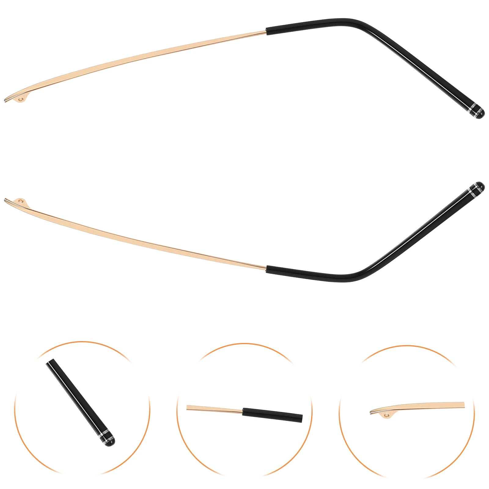 1 par de óculos de substituição templo rosa ouro metal óculos substituição braços durável universal kit reparo para