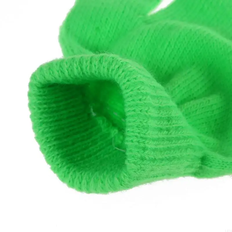 L5YA Unisex Warm Thick Thermal Gloves for Boys Girls Solid Color Soft Texture