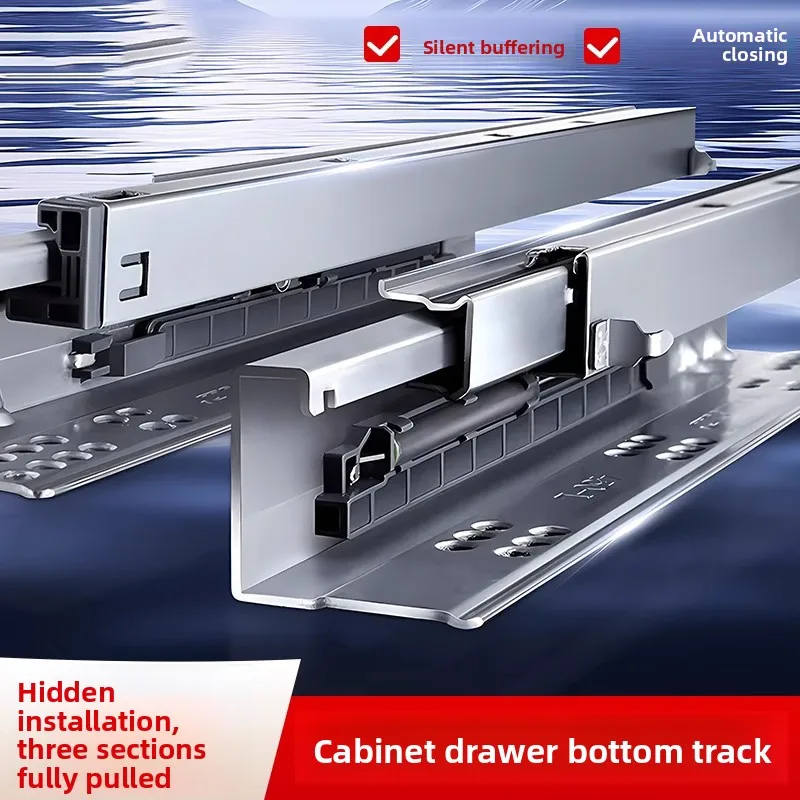 Undermount Drawer Slides Soft Close Push To Open Bottom Mount Runners Cold Rolled Steel Full Extension Mm Lengths Kitchen