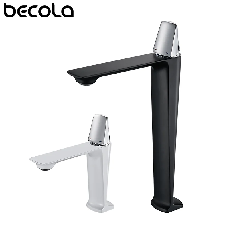 

Becola Basin Faucets Black Mixer Tap for Bathroom Single Holder Single Hole Mounted Chrome Sink Taps Cold and Hot Crane Faucet