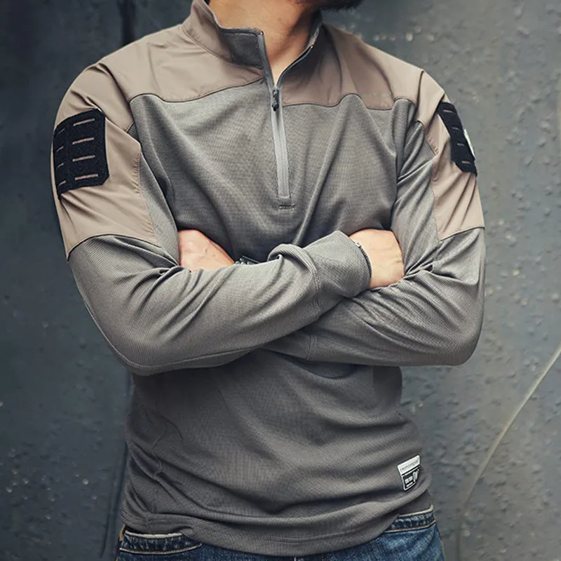 

Man Long Sleeve T-shirt 2025 New Men's Spring Autumn Athletic Shirt Breathable Tactical Training Frog Suit Sportswear Base Layer