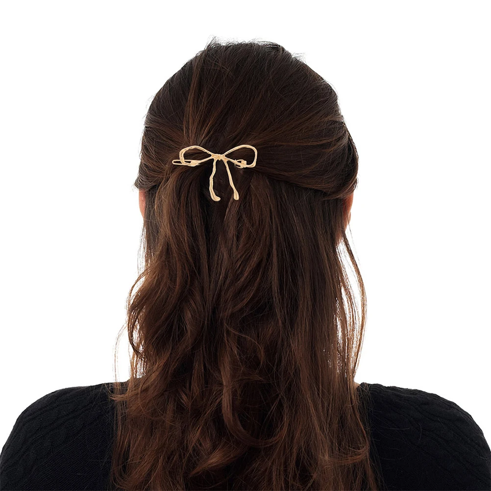 

2 Pcs Hairpin Bowknot Clip Copper Accessories Barrettes for Women