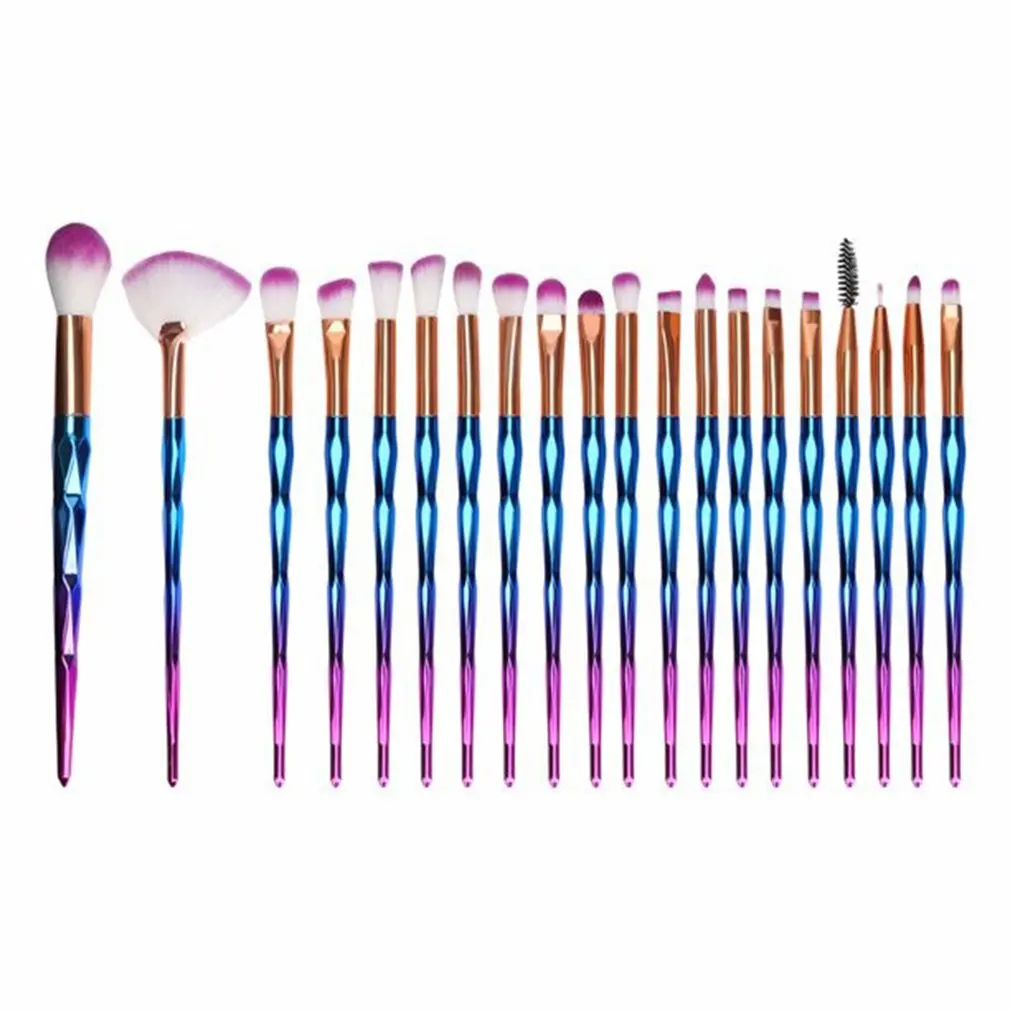 

20Pcs Diamond Makeup Brushes Set For Eye Shadow Powder Basis Lip Professional Make-up Tools Cosmetic Beauty Make Up Brush