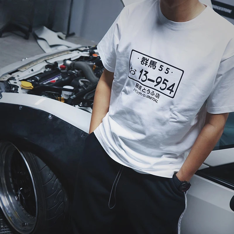 

New JDM Modified Anime Fujiwara Tofu Shop Printed Graphic T-shirt Breathable Sweat Absorption Motorcycle T-shirt Men's Clothes