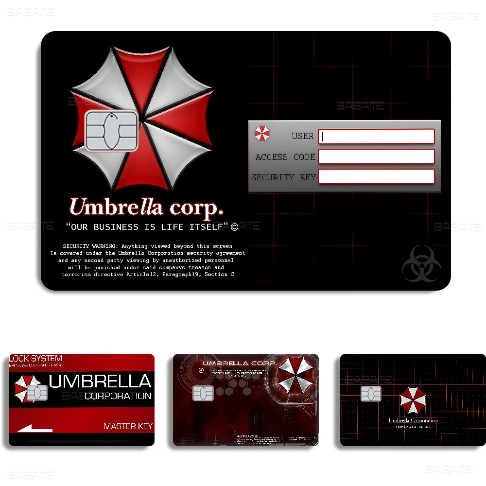 Umbrella Corporation Game Film Cover Sticker Case For Small Chip Credit Debit Card Front Side