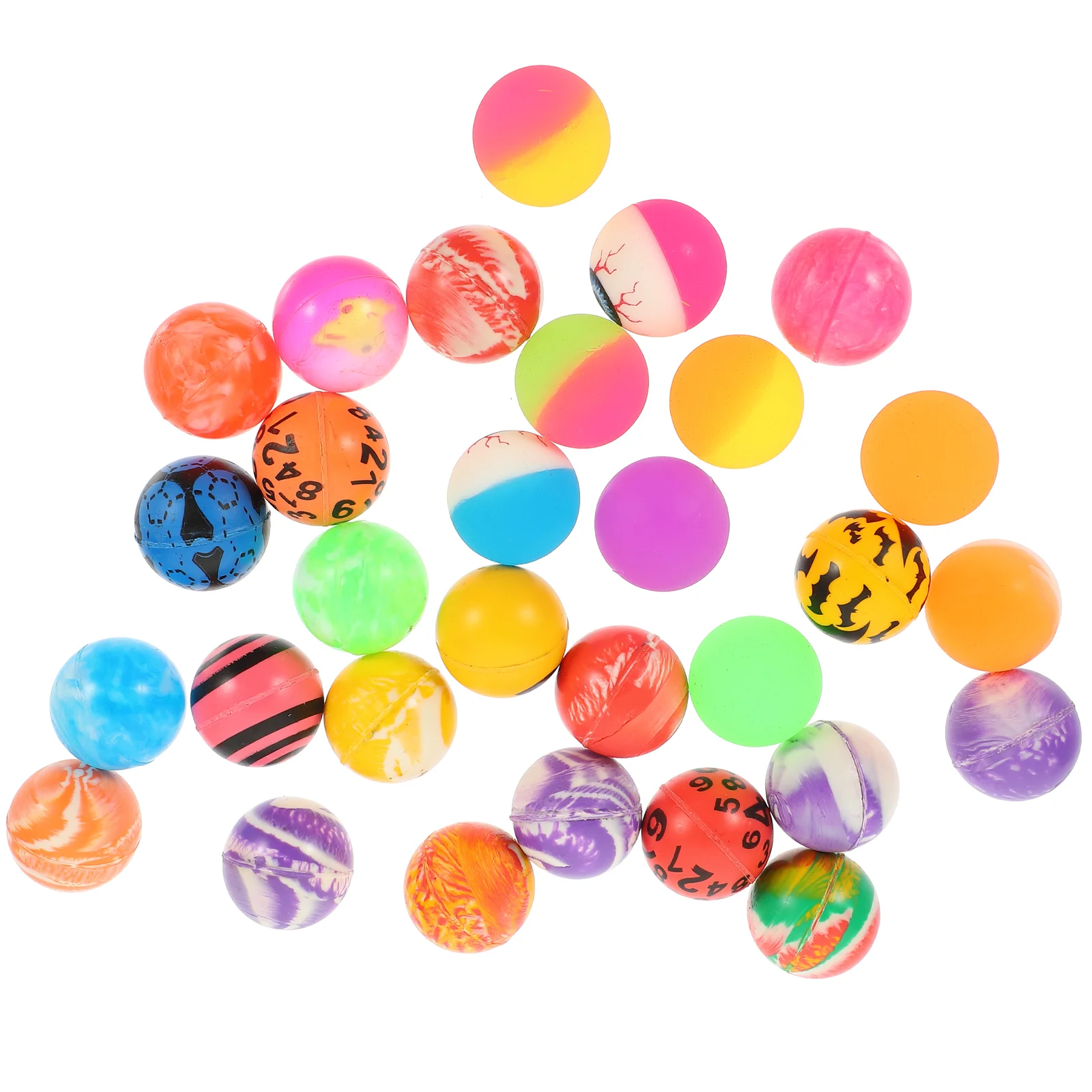 30 palline rimbalzanti in gomma solida colorata, palline rimbalzanti creative, palline da salto per bambini, per bambini che giocano (colore casuale)