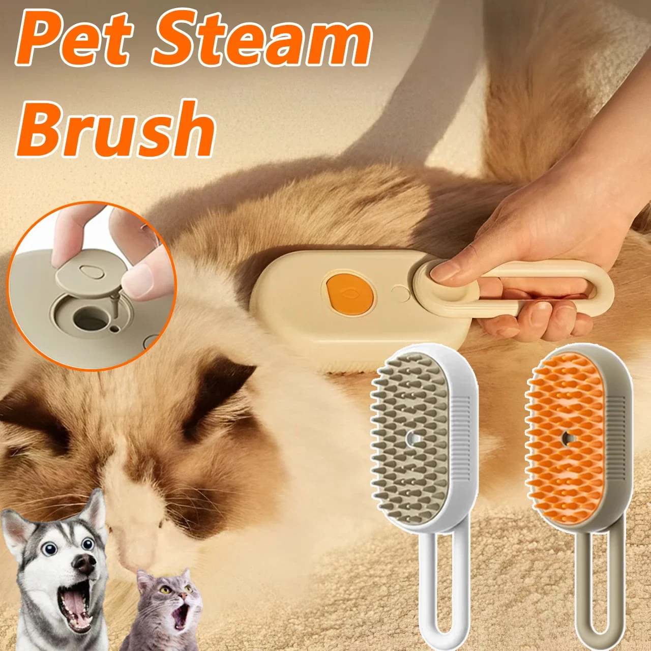 3 in 1 Pet Dog Cat Brush Cat Steam Brush Comb Dog Brush Electric Spray Cat Hair Brushes Massage Pet Grooming Hair Removal Combs