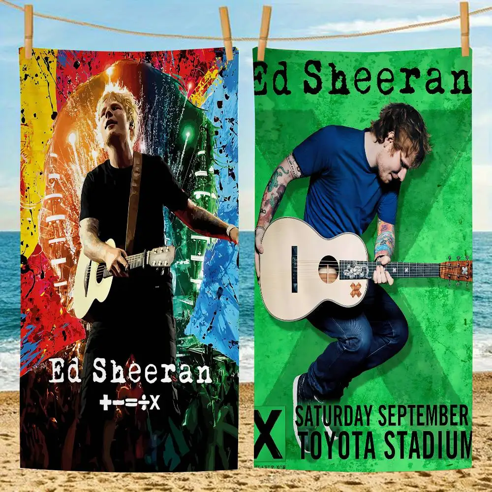 Singer E-Ed S-Sheeran Anime Beach Swimming Towel Soft Absorbent Washcloth Children's Gifts for Kids Travel Camping Gym