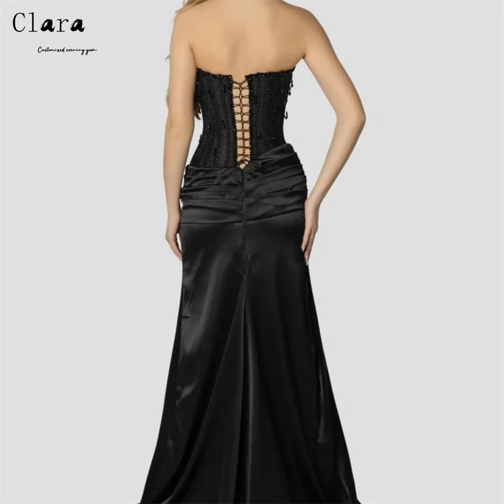 Clara Custom Black Tube Top Hollow Fishtail Abiti da sera eleganti per donna Abito da festa elegante da donna di lusso 2025 Lussuoso