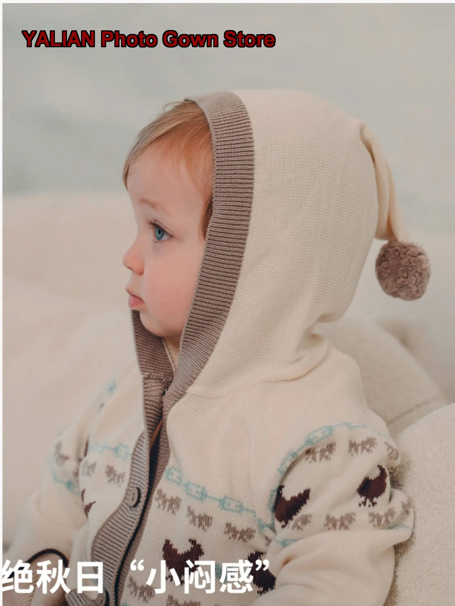 Kids Hooded Knit Cardigan Autumn Boys Girls Solid Color Soft Cotton