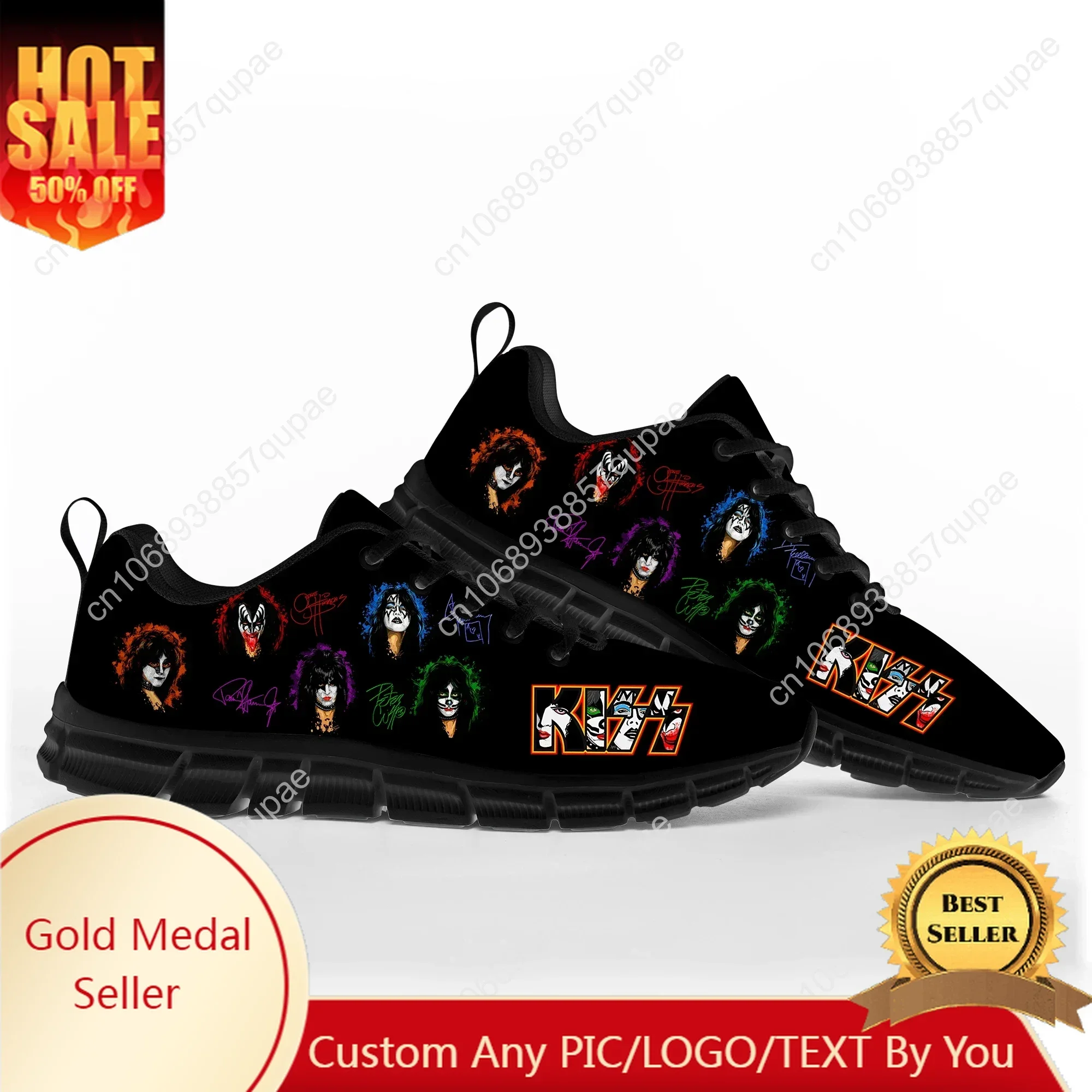

Heavy Metal Kiss Rock Band Music Sports Shoes Mens Women Teenager Kids Children Sneakers Casual Custom High Quality Couple Shoes
