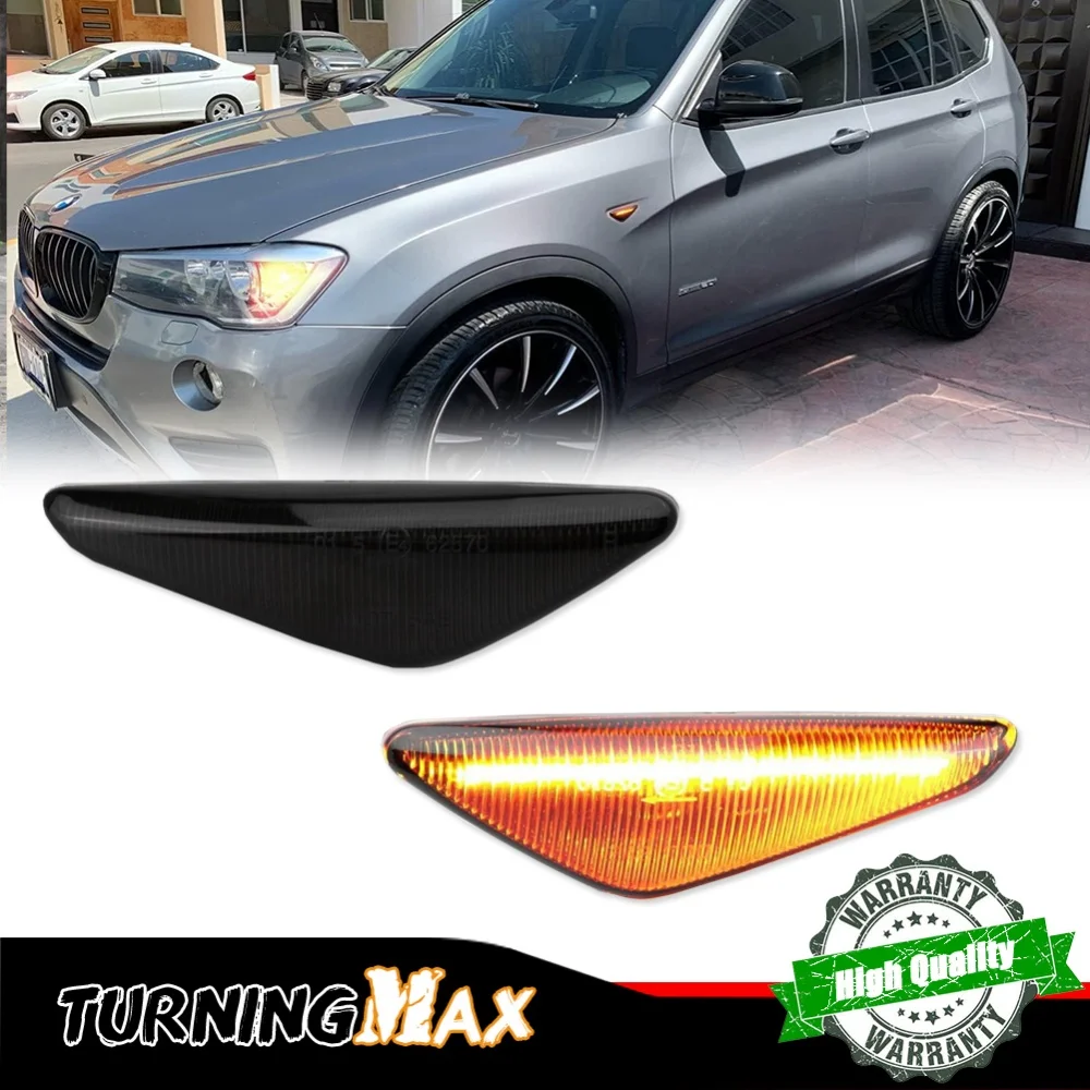 Amber Dynamic LED Car Front Side Marker Indicator Repeater Lights Turn Signal Lights Assembly For BMW X3 F25 X5 E70 X6 E71 E72