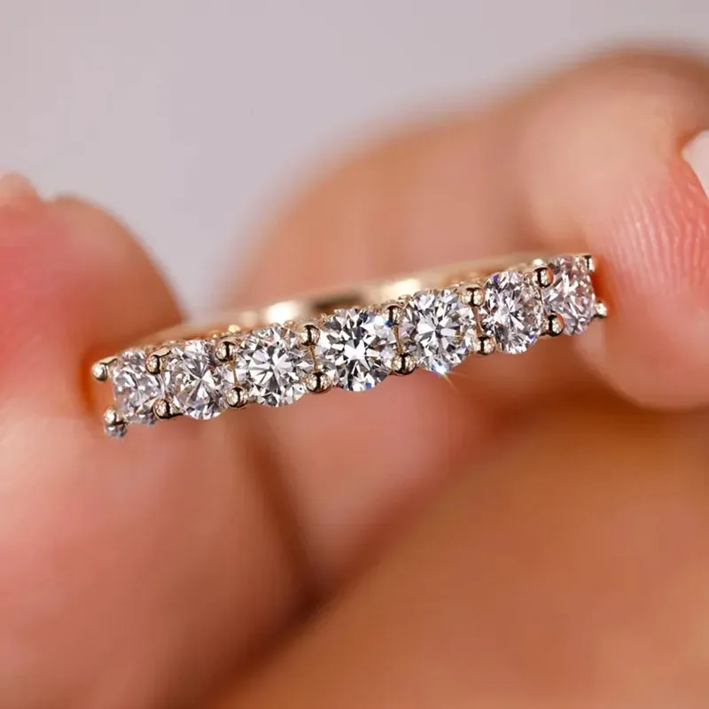3mm Each 10K Gold Laboratory Cultivated Circular Diamond Wedding Ring DE Color VS-VVS Clarity CVD/HPHT Laboratory Diamond