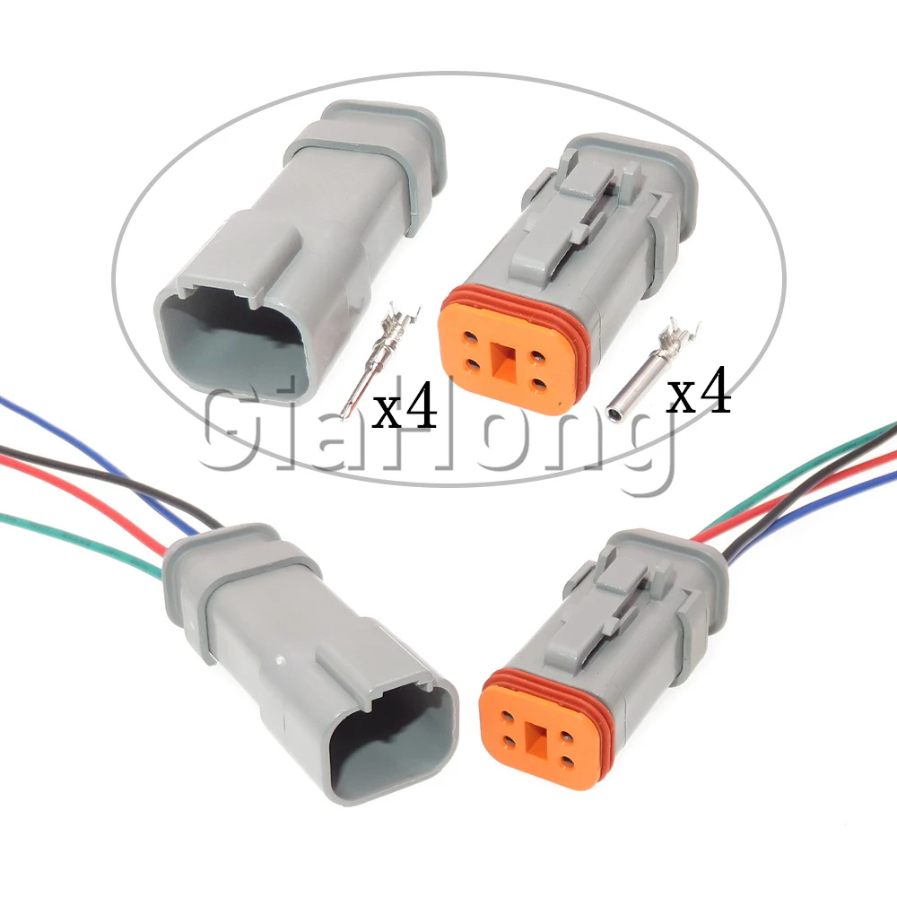 1 Set 4 Ways Auto Starter Accessories Car Electrical Cable Socket DT04-4P-E008 DT04-4S-E008 Automobile Sealed Connector