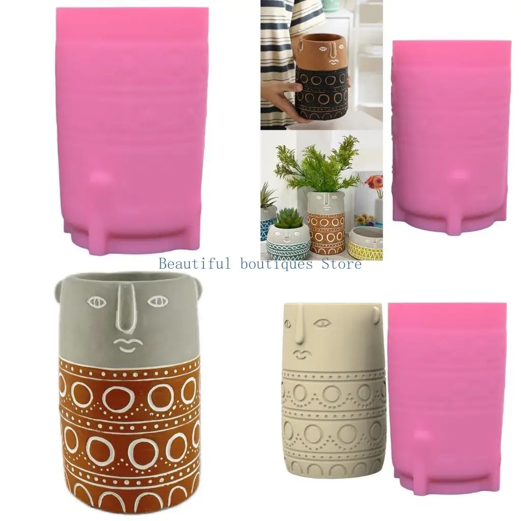 

U4LF DIY Silicone Mold for Cement Flower Pots Unique Flower Pots Mold for DIY Enthusiasts Gardening Lovers and Gifting