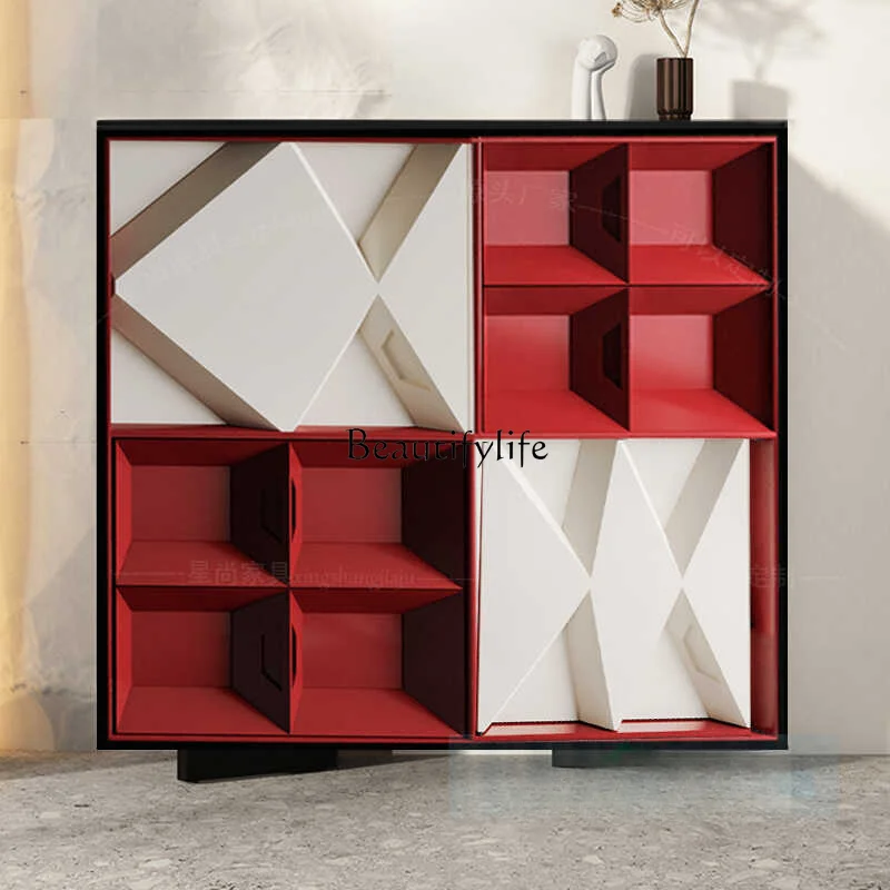 

New Style Sideboard Cabinet Original Design Abstract Chest of Drawers Art Paint Carving Hallway Shoe Cabinet